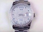 Rolex Day-Date Replica Watch SS Diamond & Blue Markers